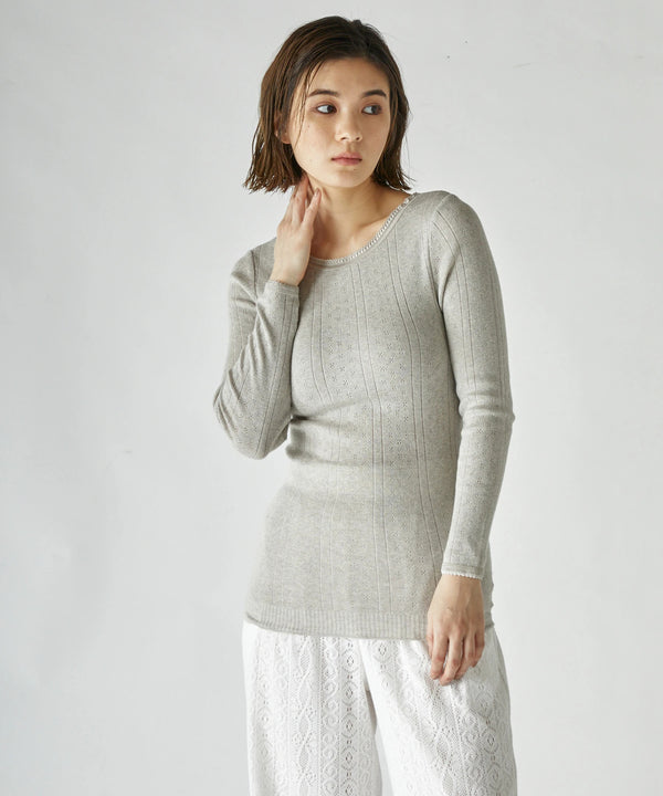 PALM ORGANIC CREW WITH CUP LONG SLEEVE TOP