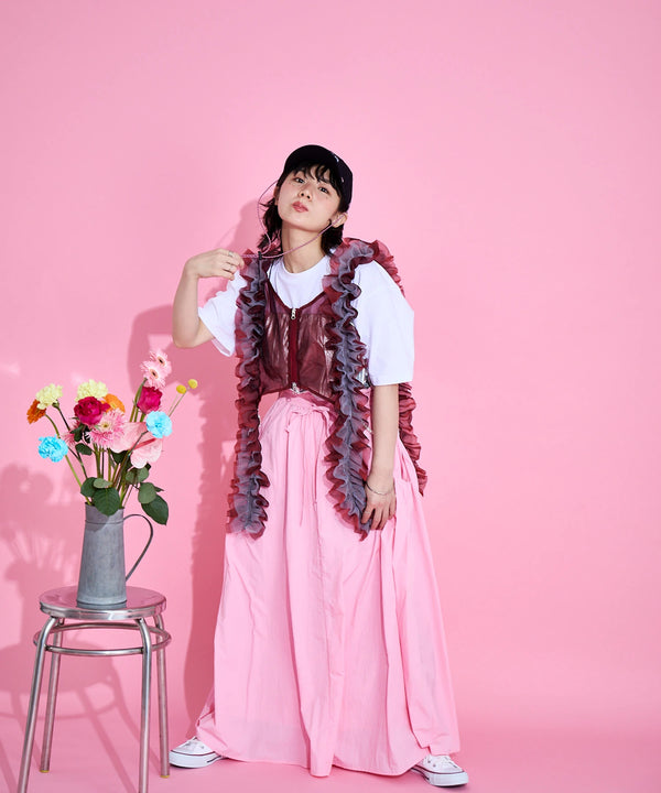 2wayバイカラーフリル&パールビスチェ