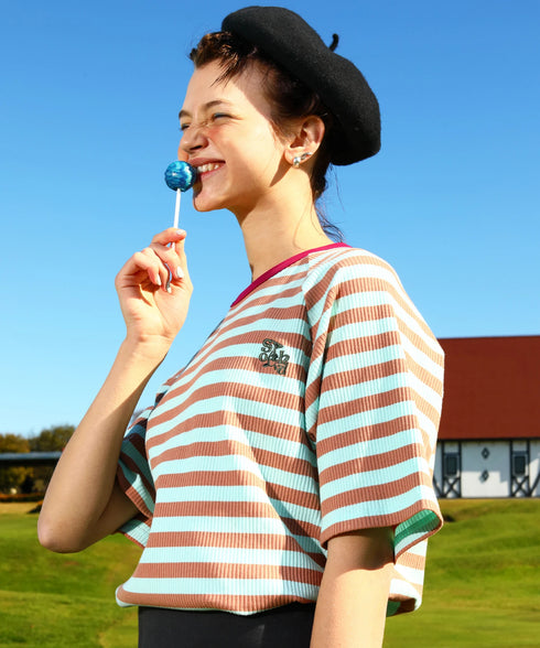 ポイントカラーリブボーダービッグT