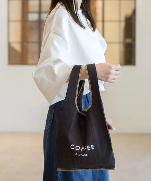 SHOPPING BAG COFFEE DENIM Sサイズ