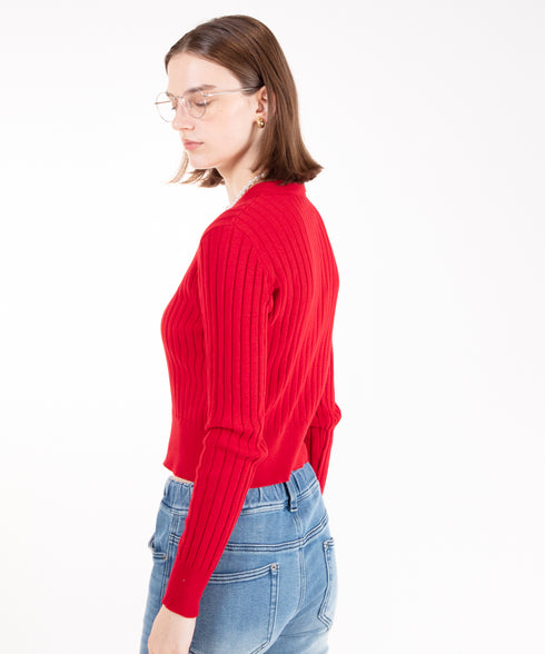 ワイドリブ ニット カーディガン