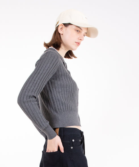 ワイドリブ ニット カーディガン