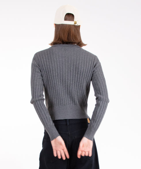 ワイドリブ ニット カーディガン