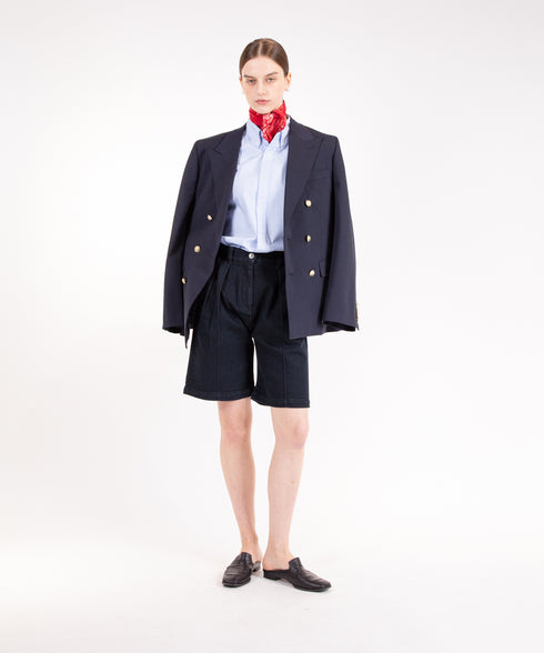 コンフォータブルデニム ツータック ハーフパンツ