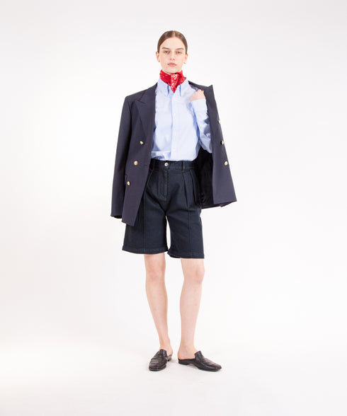 コンフォータブルデニム ツータック ハーフパンツ