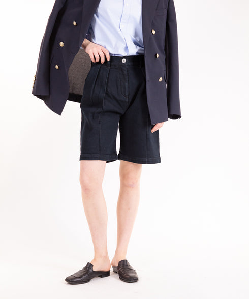 コンフォータブルデニム ツータック ハーフパンツ