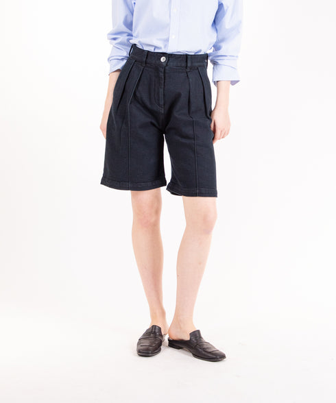 コンフォータブルデニム ツータック ハーフパンツ