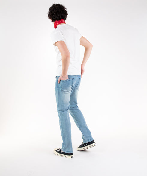 コンフォータブルデニム リペアスリムパンツ(メンズ)