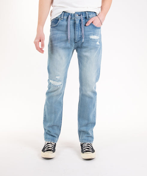 コンフォータブルデニム リペアスリムパンツ(メンズ)