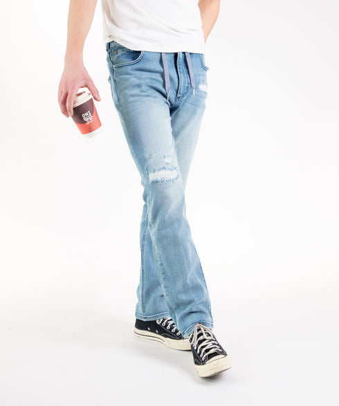 コンフォータブルデニム リペアスリムパンツ(メンズ)