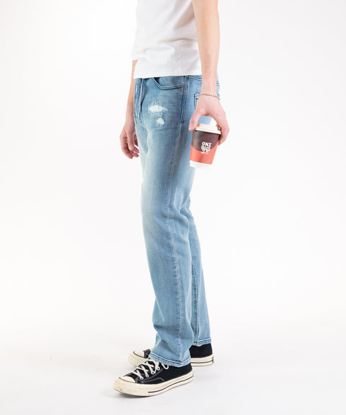 コンフォータブルデニム リペアスリムパンツ(メンズ)