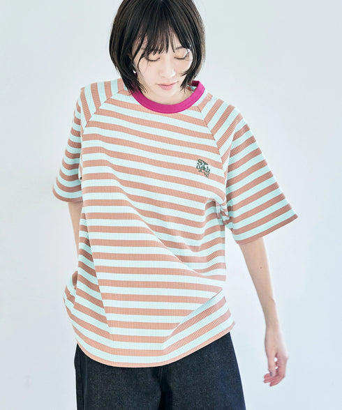 ポイントカラーリブボーダービッグT