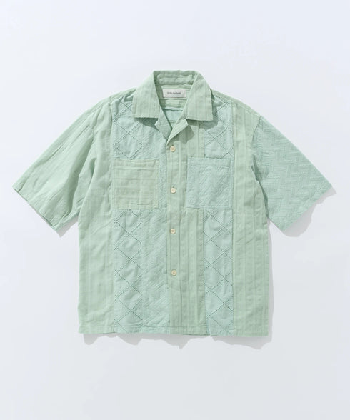 PATCHWORK OVERDYE OPENCOLLAR SHIRTS