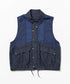 デニム/ナイロン切替ベスト