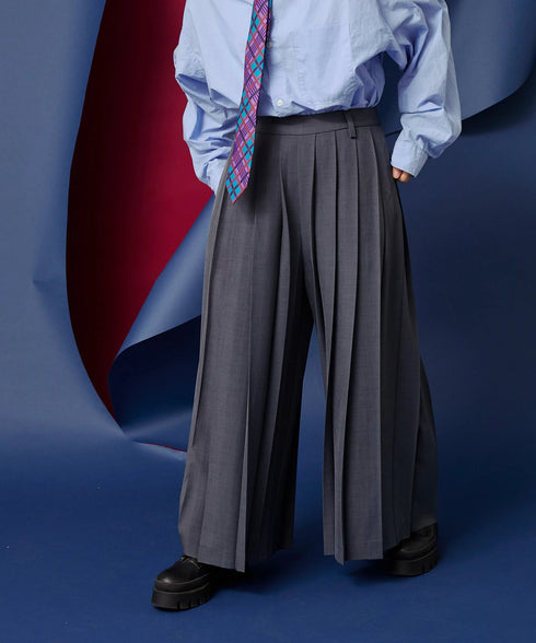 ボリュームオールプリーツパンツ