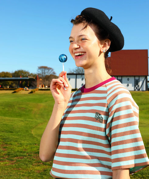 ポイントカラーリブボーダービッグT