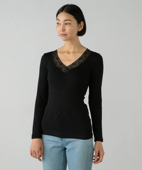 PALM WITH CUP LONG SLEEVE TOP