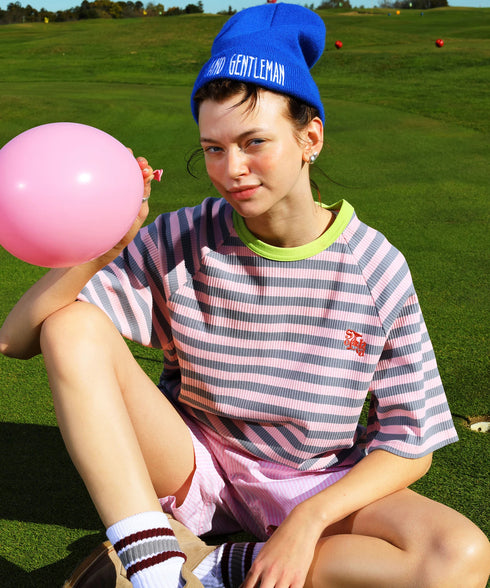 ポイントカラーリブボーダービッグT