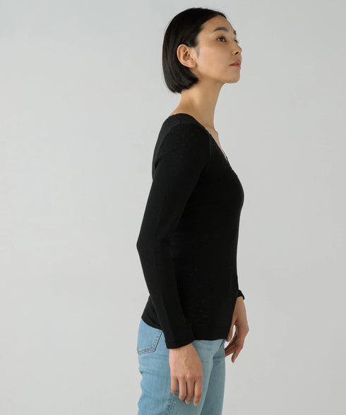 PALM WITH CUP LONG SLEEVE TOP