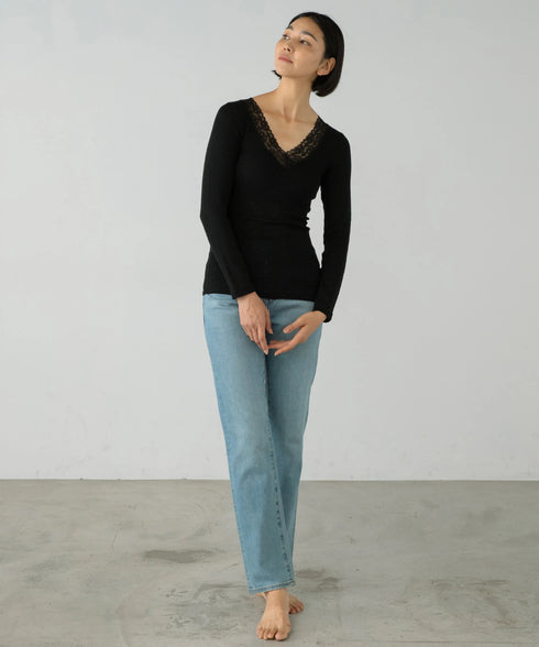 PALM WITH CUP LONG SLEEVE TOP