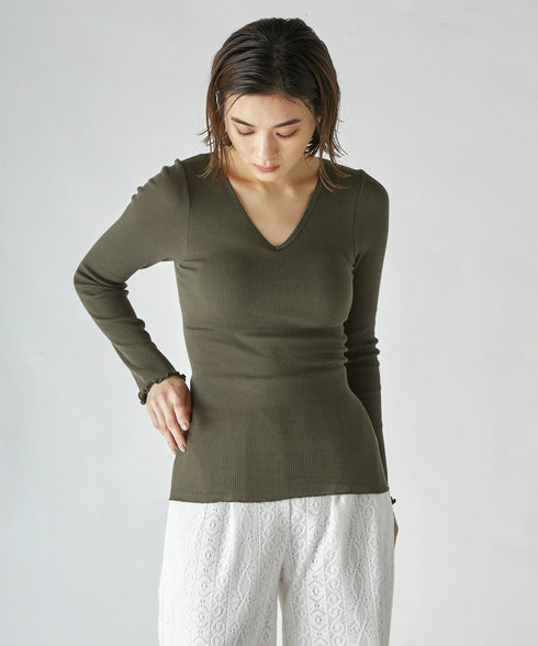 PALM22RIB VNECK BRA LSP/O