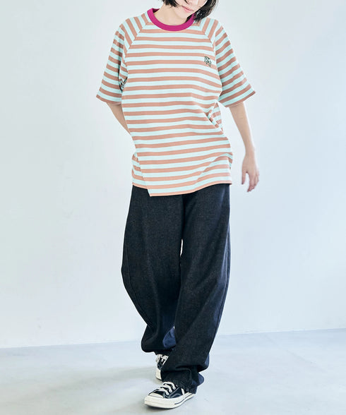 ポイントカラーリブボーダービッグT