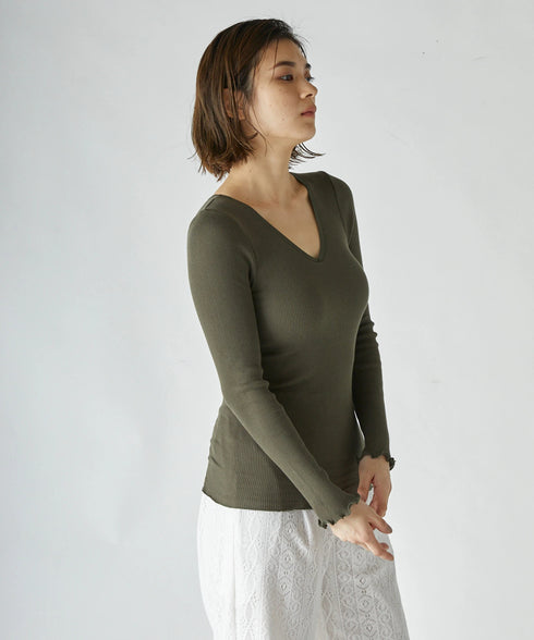 PALM22RIB VNECK BRA LSP/O