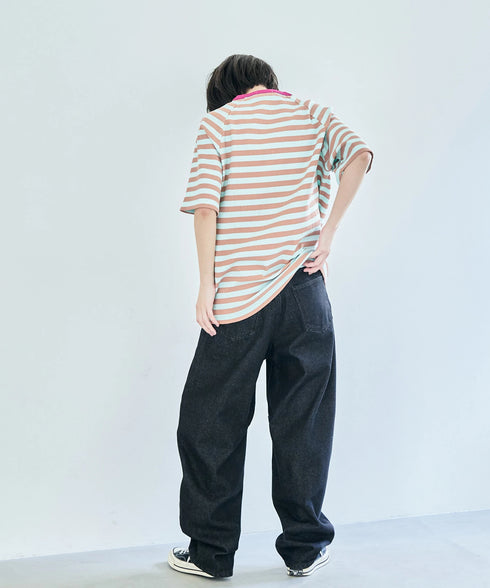 ポイントカラーリブボーダービッグT