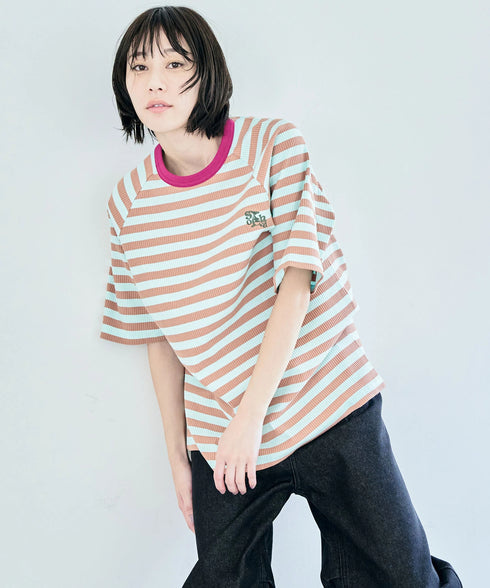ポイントカラーリブボーダービッグT
