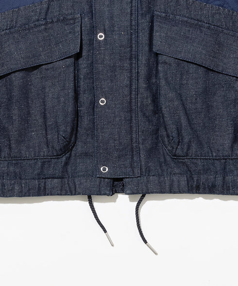 デニム/ナイロン切替ベスト