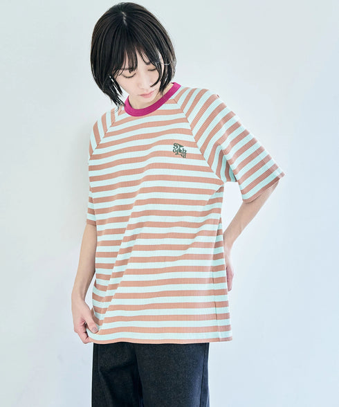ポイントカラーリブボーダービッグT
