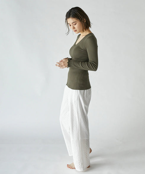 PALM22RIB VNECK BRA LSP/O