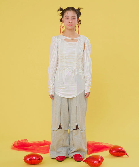 オーロラドッキングシャーリングトップス