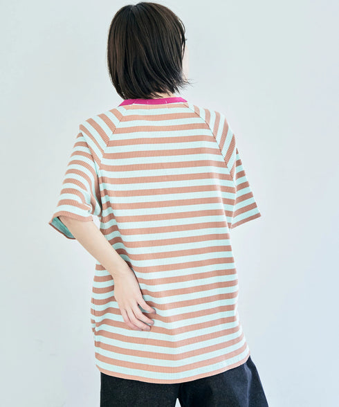 ポイントカラーリブボーダービッグT