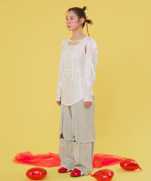 オーロラドッキングシャーリングトップス