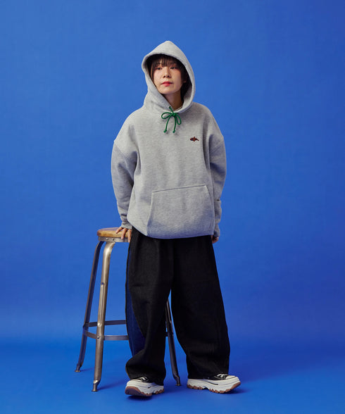 サイドダブルジップワイドデニムパンツ