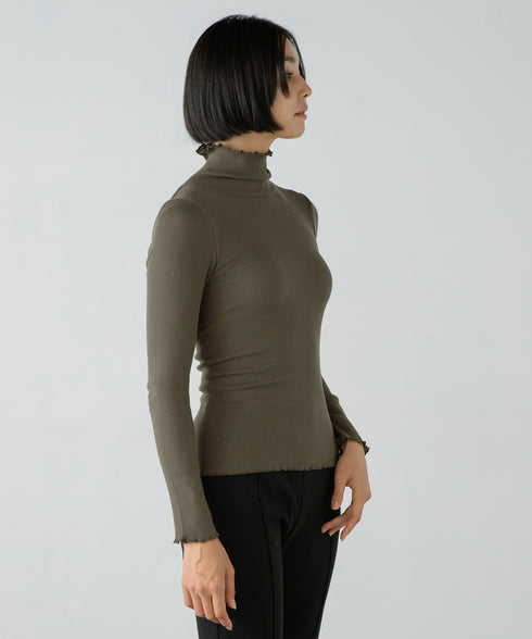 PALM CUP RIB TURTLE NECK