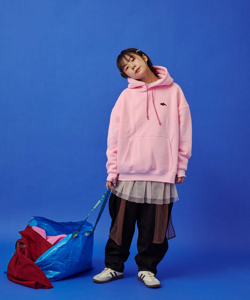 サイドダブルジップワイドデニムパンツ