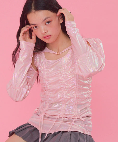 オーロラドッキングシャーリングトップス