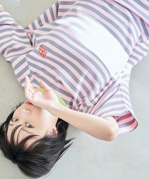 ポイントカラーリブボーダービッグT