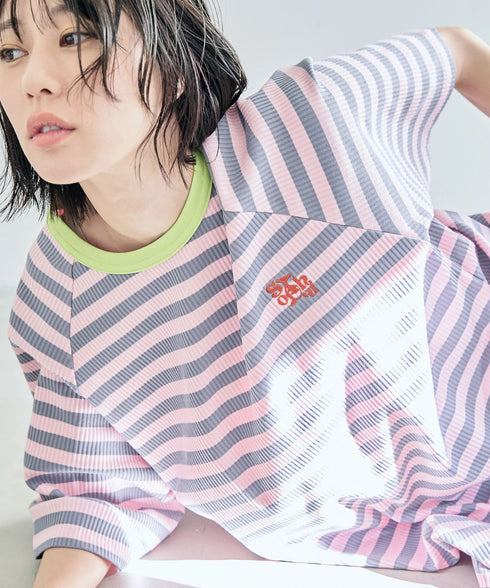 ポイントカラーリブボーダービッグT