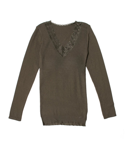 PALM WITH CUP LONG SLEEVE TOP