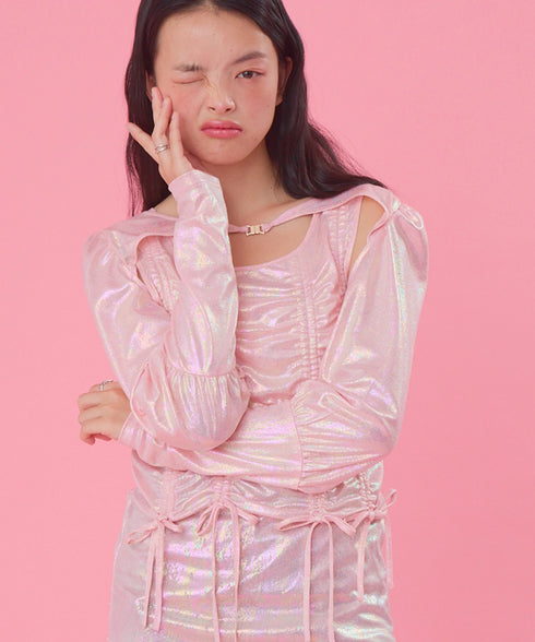 オーロラドッキングシャーリングトップス