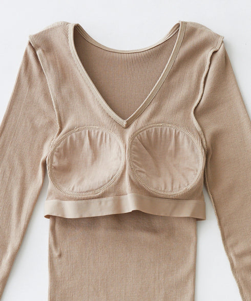 PALM22RIB VNECK BRA LSP/O