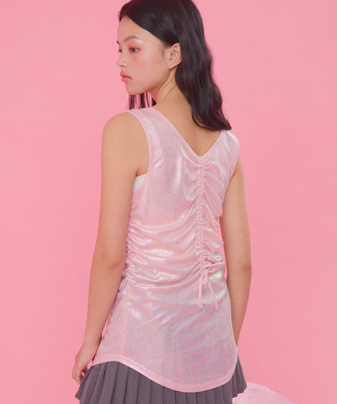 オーロラドッキングシャーリングトップス