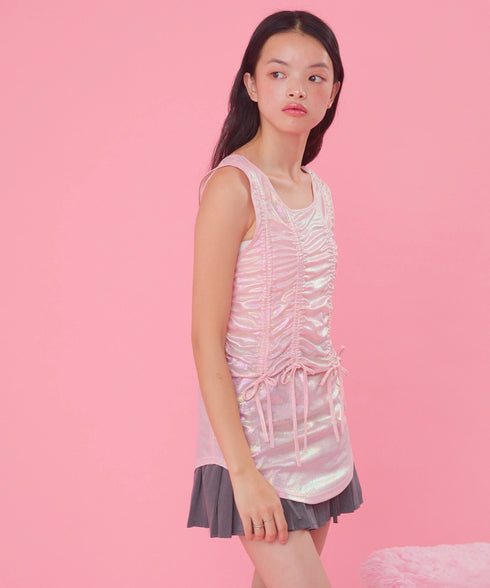 オーロラドッキングシャーリングトップス