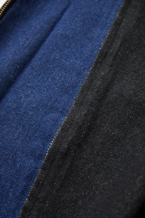 サイドダブルジップワイドデニムパンツ