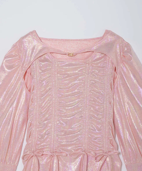 オーロラドッキングシャーリングトップス