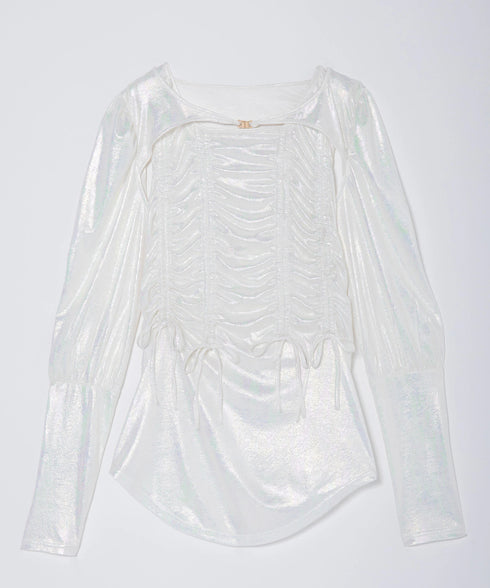 オーロラドッキングシャーリングトップス