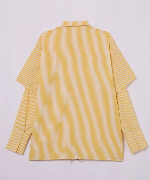 2WAYギャザーポケットビッグストライプシャツ